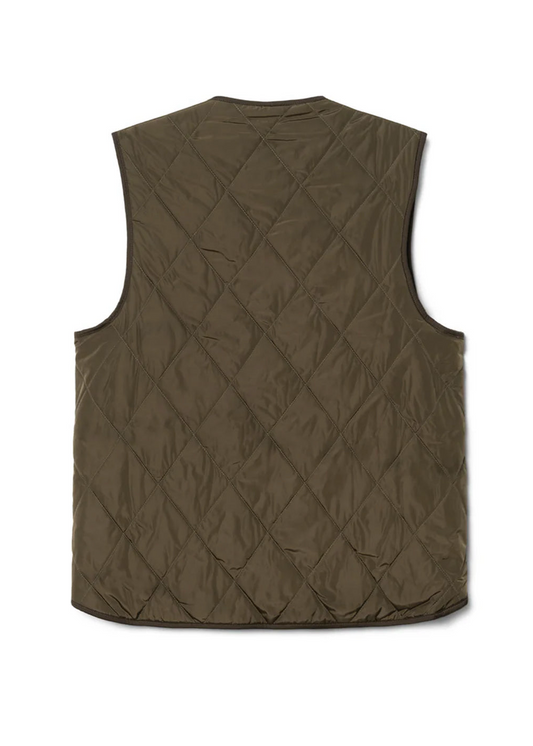 Back of Hangout Forever’s Bark Quilted Tech Studio Vest on a white background