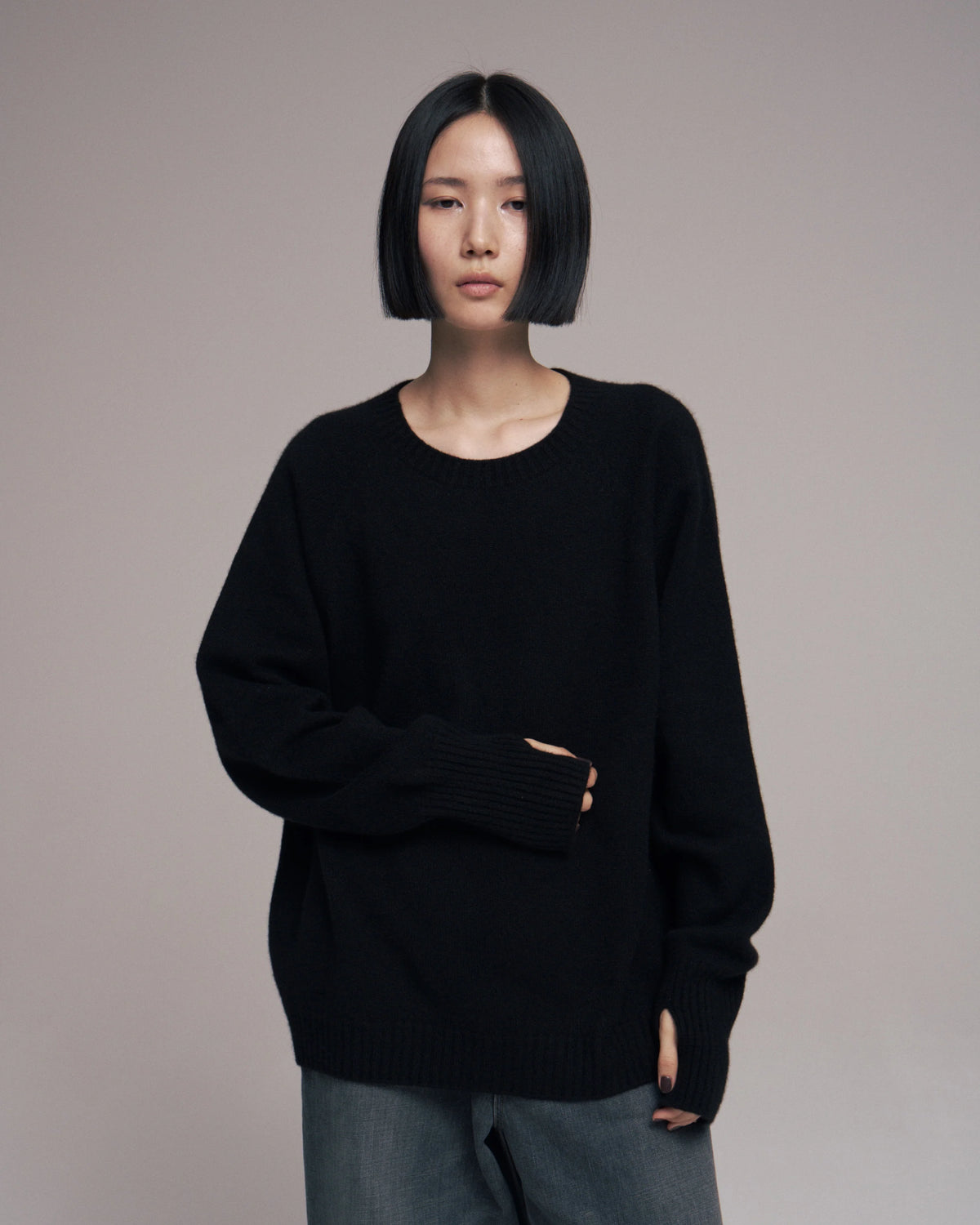 Seamless Knit Sweater — Black