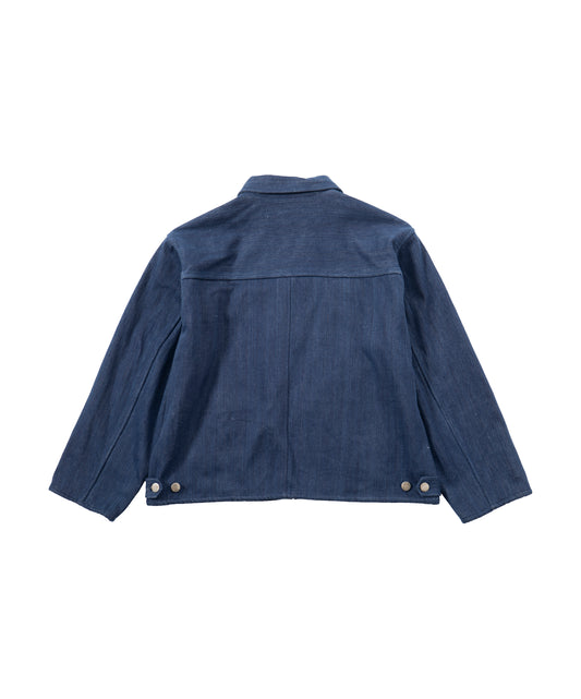 Quilted Black Diamond Trucker Jacket - Indigo