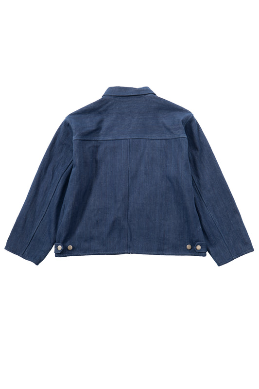 Quilted Black Diamond Trucker Jacket - Indigo