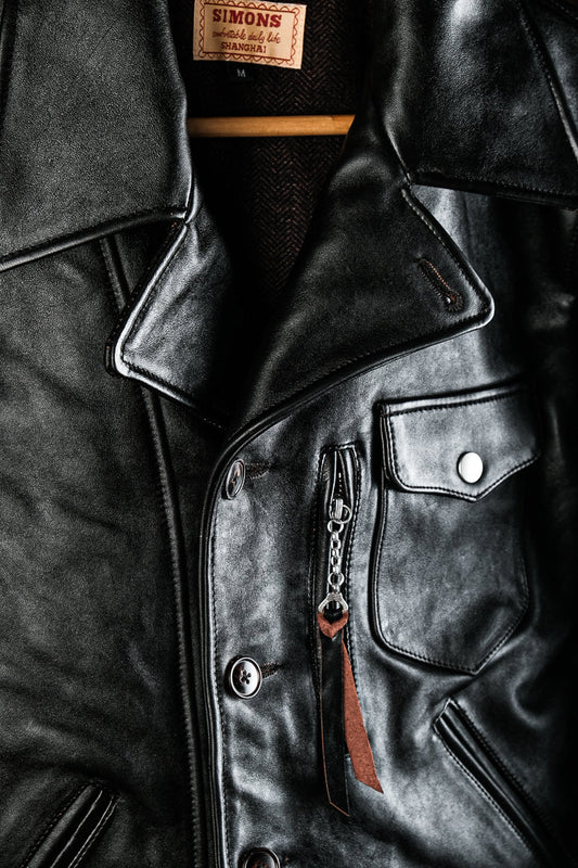 1940s California Bears Car Coat — Black