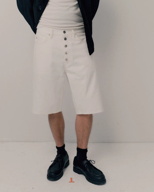Core Denim Shorts - White