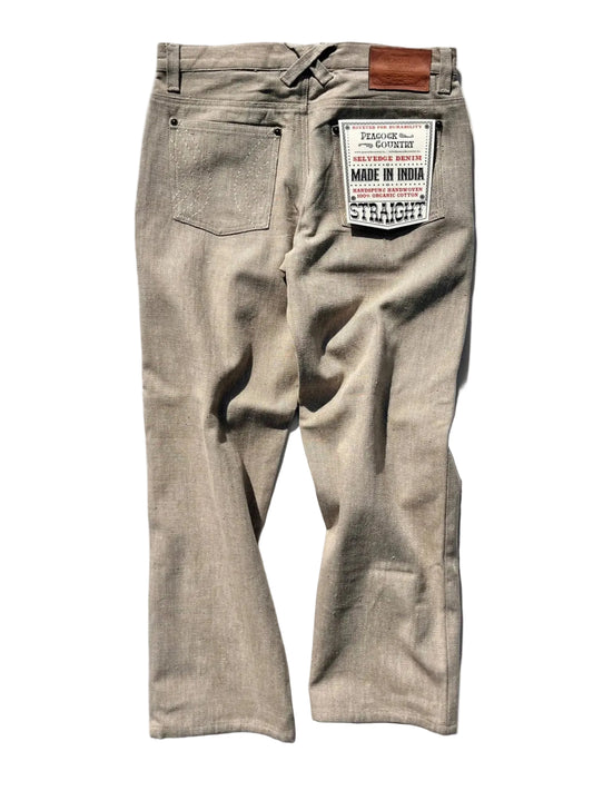 Ash Handwoven Denim Straight Jeans