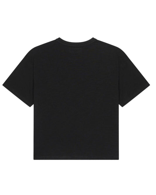 Black of Black Slub T-Shirt on a white background