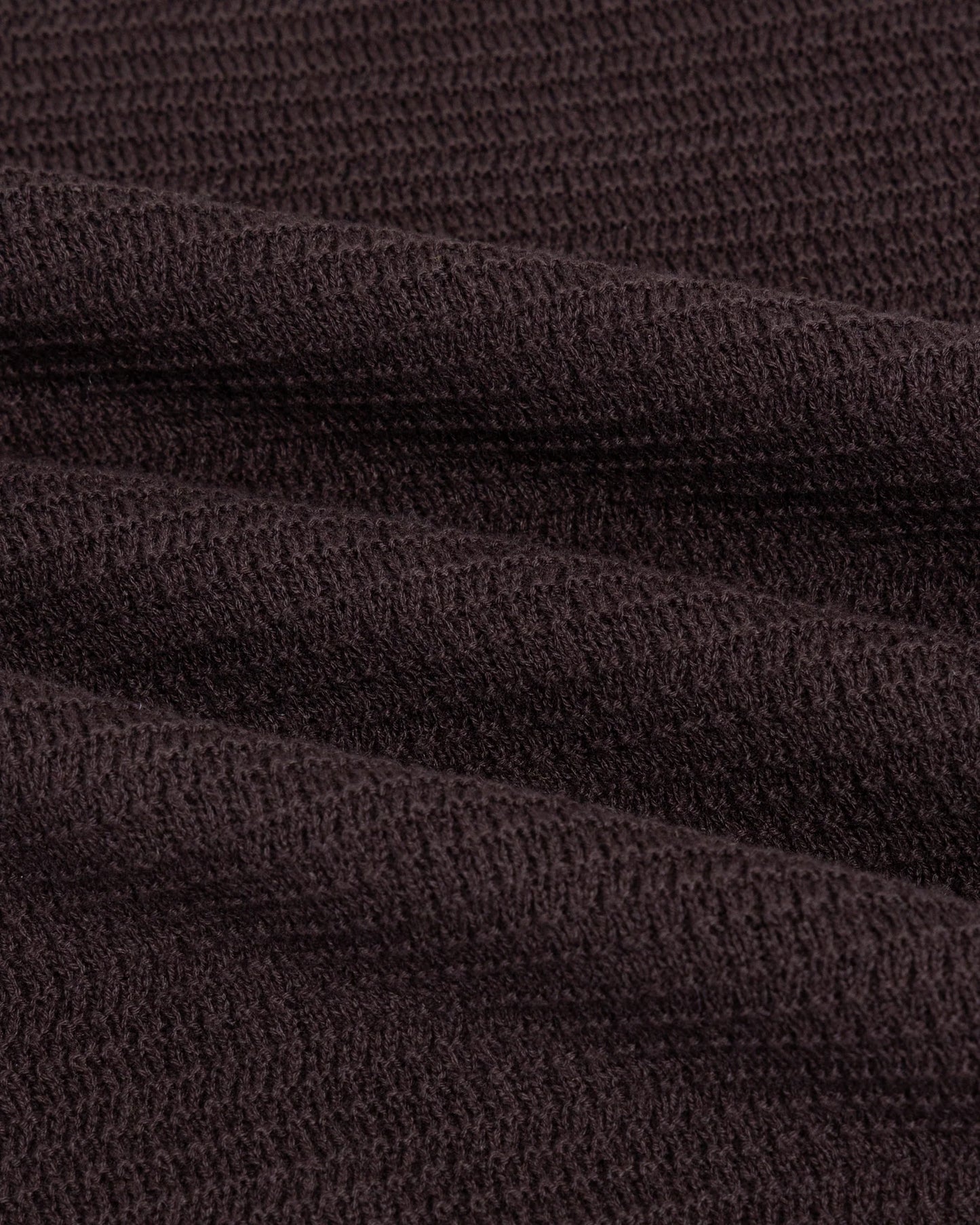Close up of the fabric used for Chez Rien’s Textured Ringer Tee in Mocha