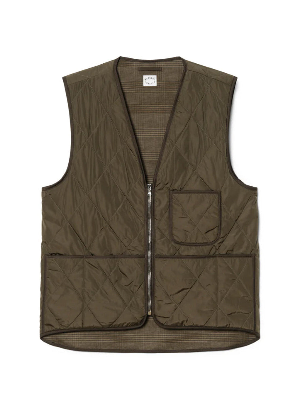 Front of Hangout Forever’s Bark Quilted Tech Studio Vest on a white background