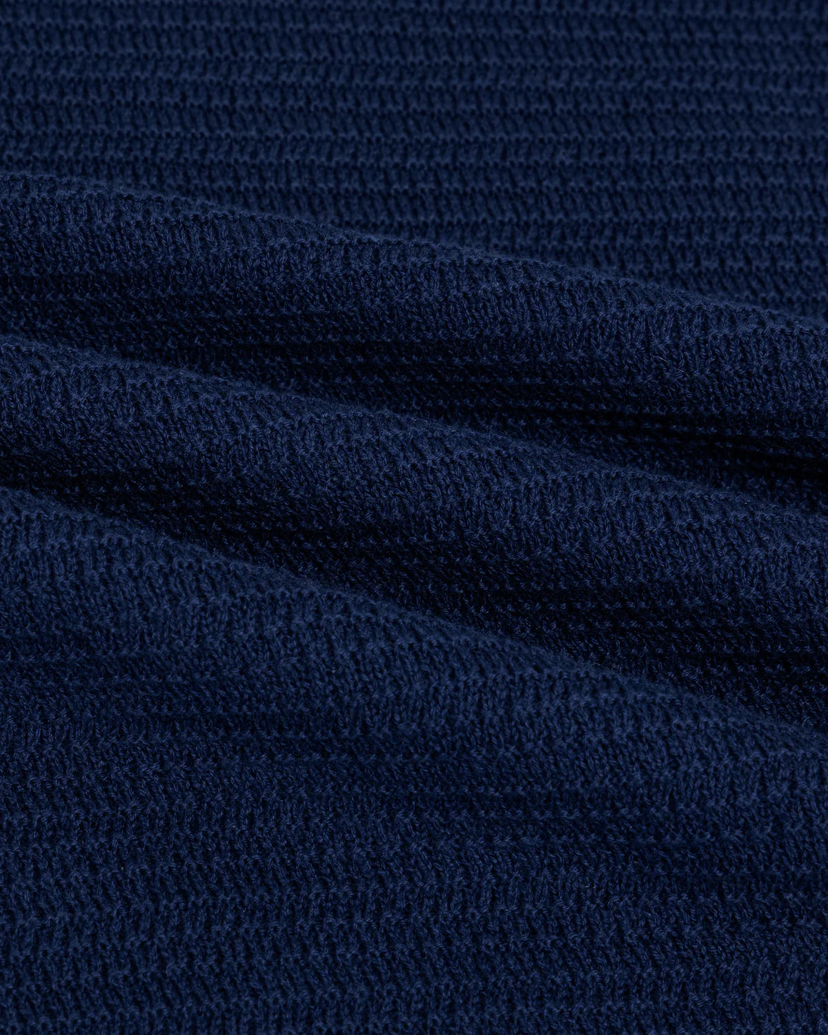 Close of the fabric used for chez Rien’s Textured Ringer Tee in Navy
