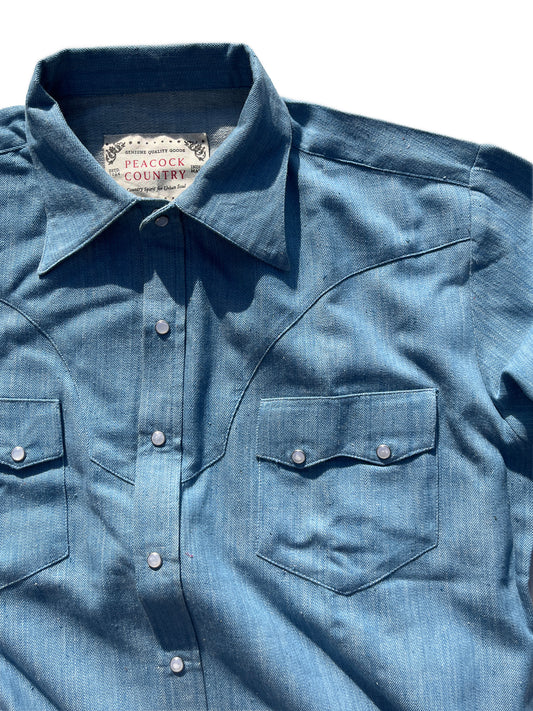 Cerulean Handwoven Denim Western Shirt