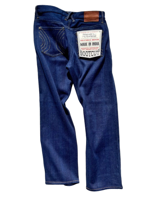 Indigo Handwoven Denim Bootcut Jeans