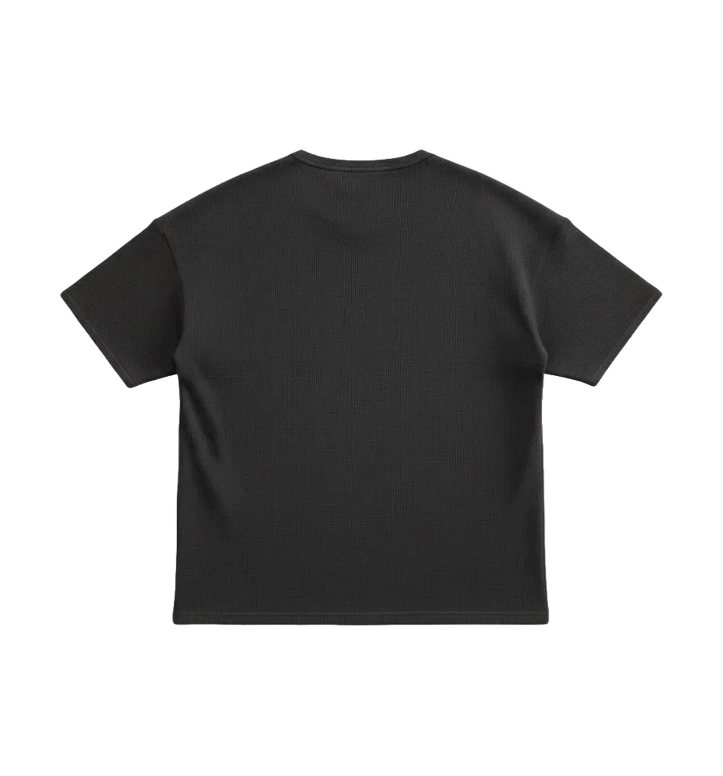 Waffle Knit T-Shirt - Black