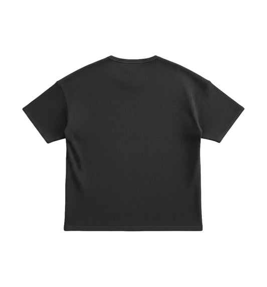 Waffle Knit T-Shirt - Black