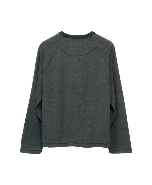 Moccasin Memory Textured Henley — Charcoal