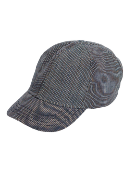 Object From Nothing Blue Thin Stripe Warden Cap on a white background