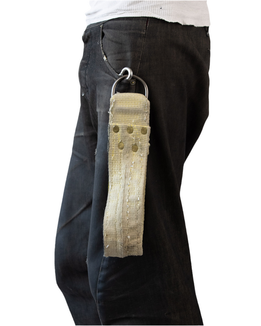 Model with Yellow Key Strap hooked to their jeans