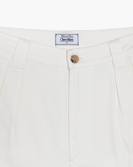 Giant Pleated Short - Bone