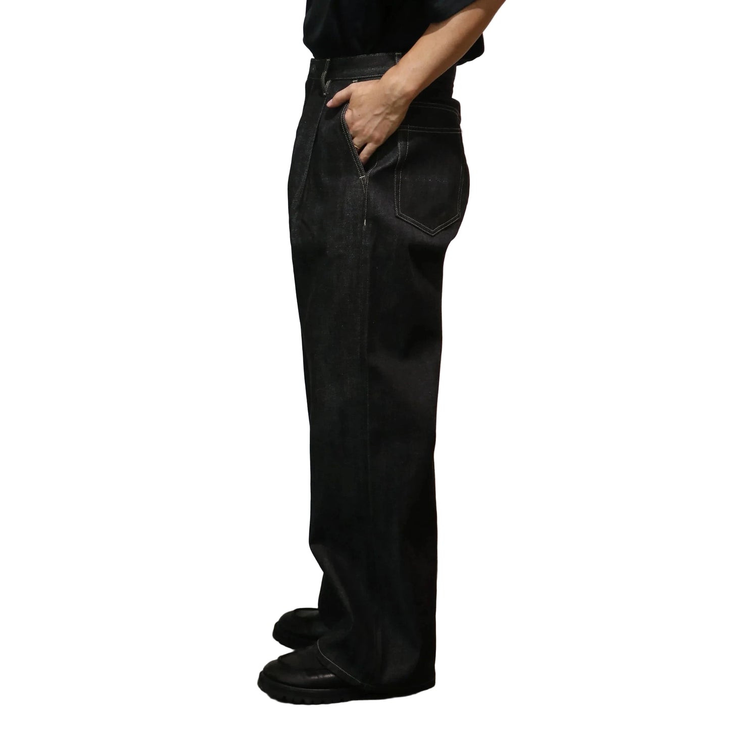 Wide Selvedge Denim - Rigid Denim/Black