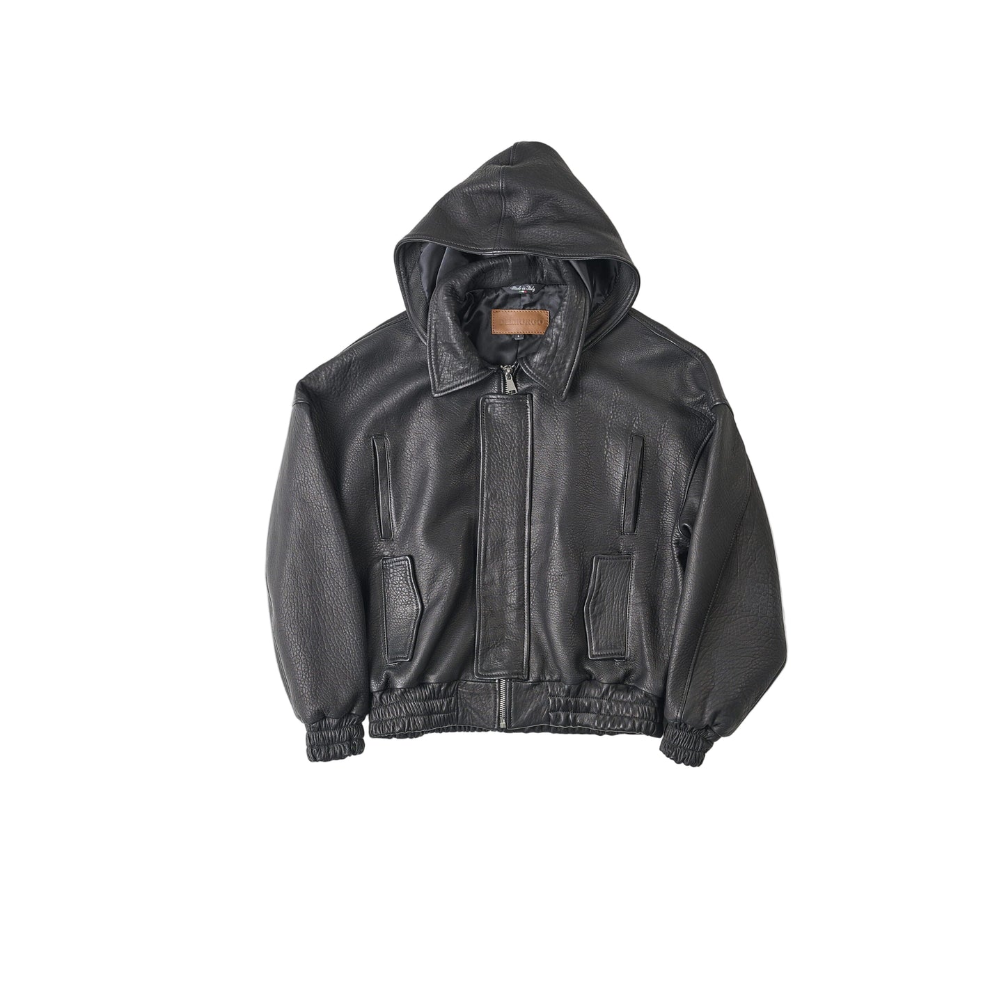 RAAS Black Leather Bomber