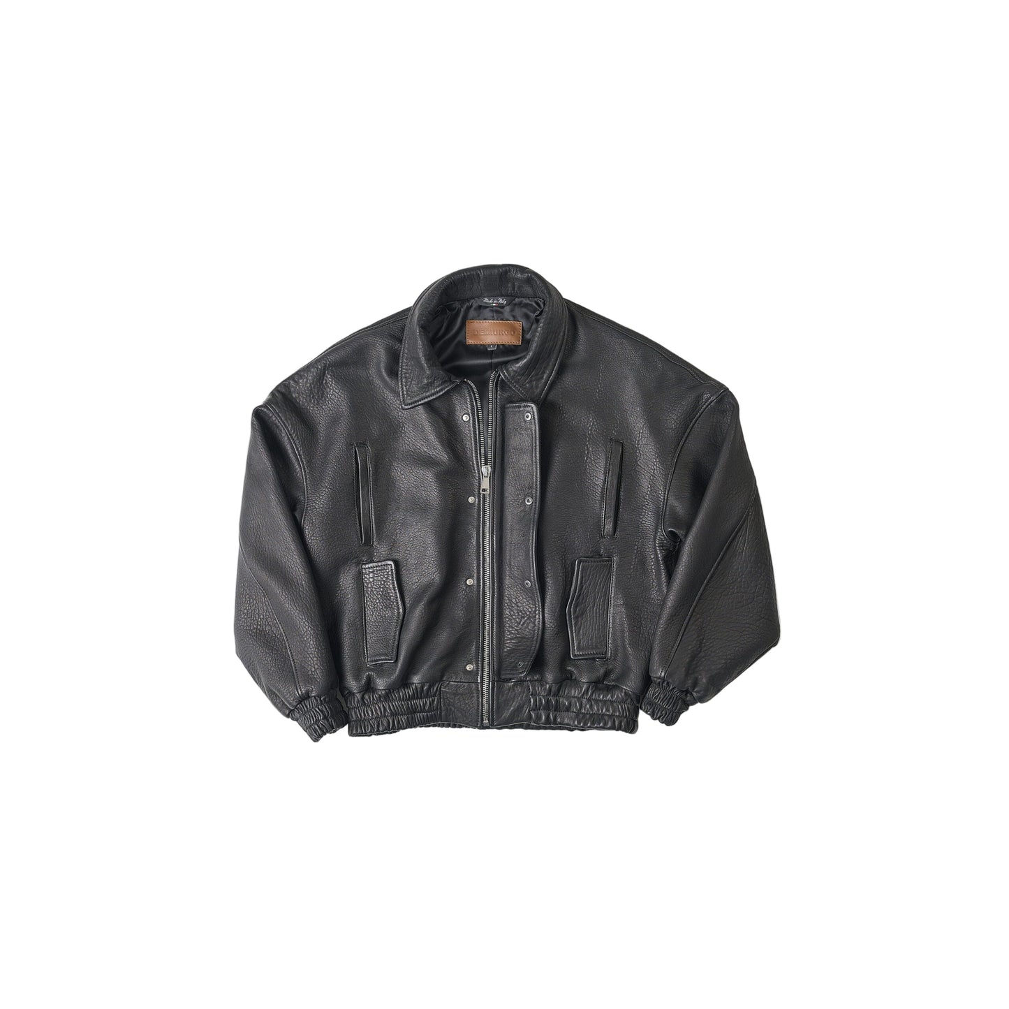 RAAS Black Leather Bomber