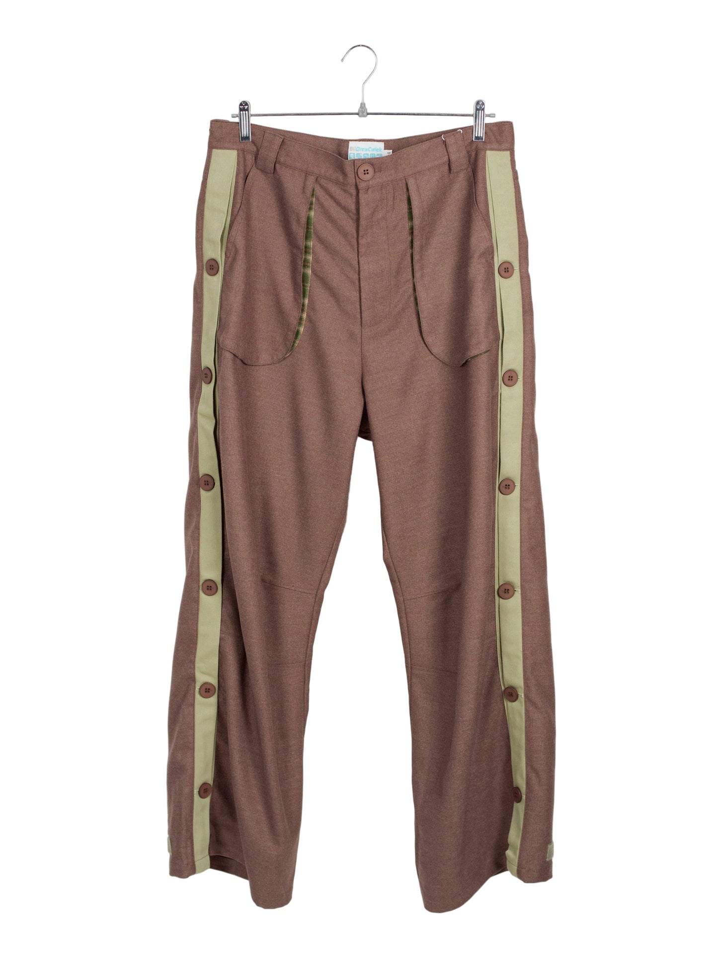 Side-Seam Flannel Button Pants