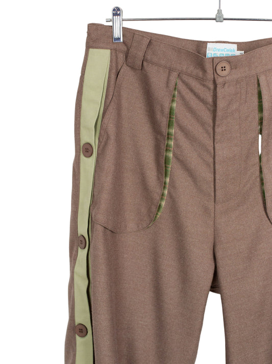 Side-Seam Flannel Button Pants