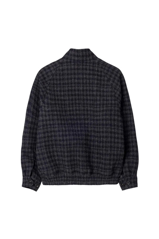Unisex Harrington Quilted Wool Blouson - Deep Navy Check