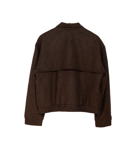 The Shelby Tweed Blouson — Brown & Black Melange