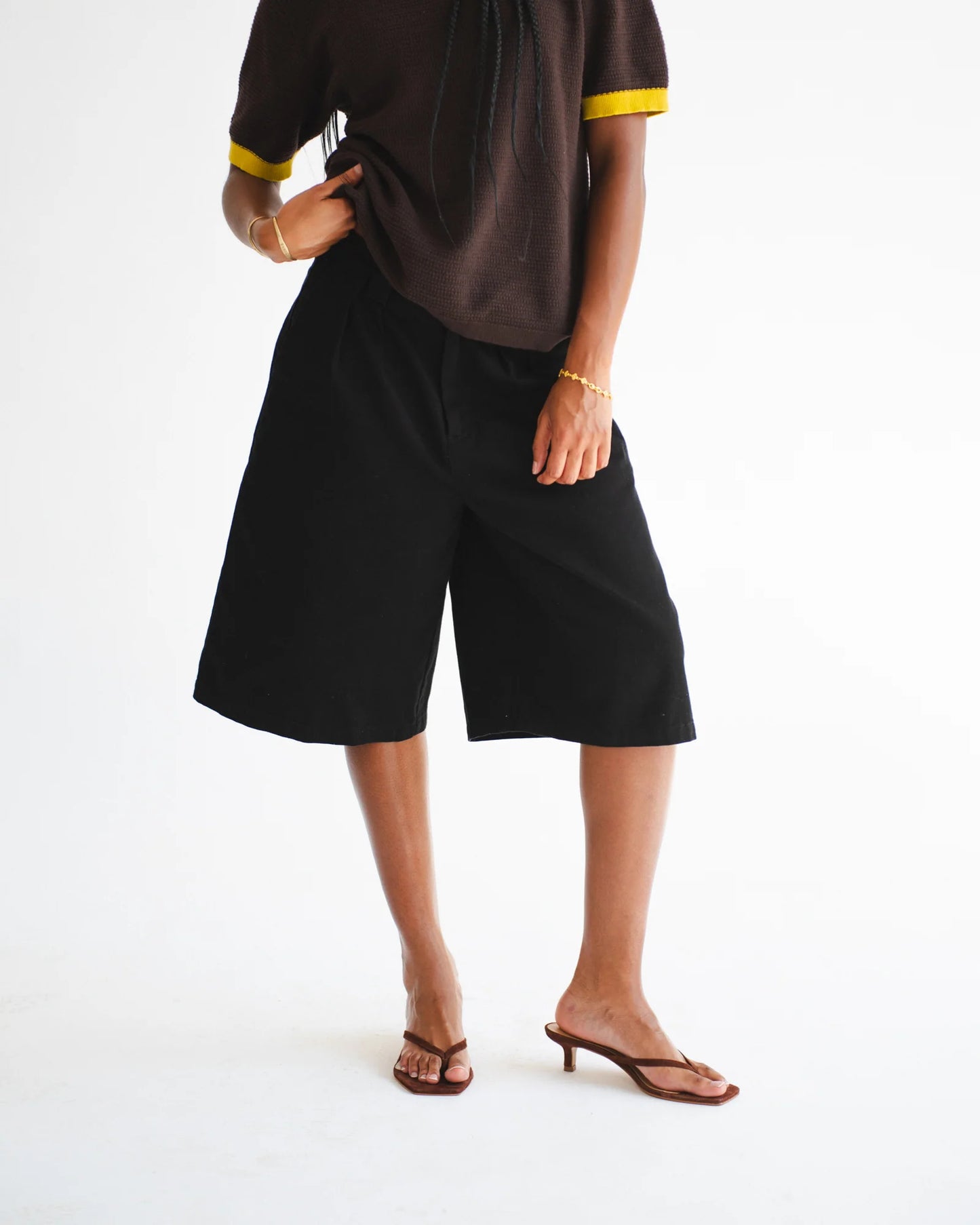 Giant Pleated Shorts - Black