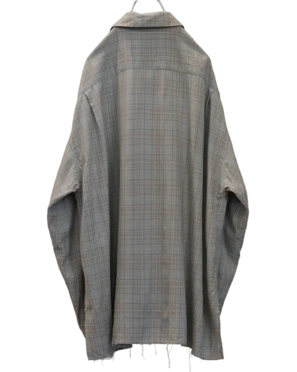 Aging Rayon Check Shirt - Blue