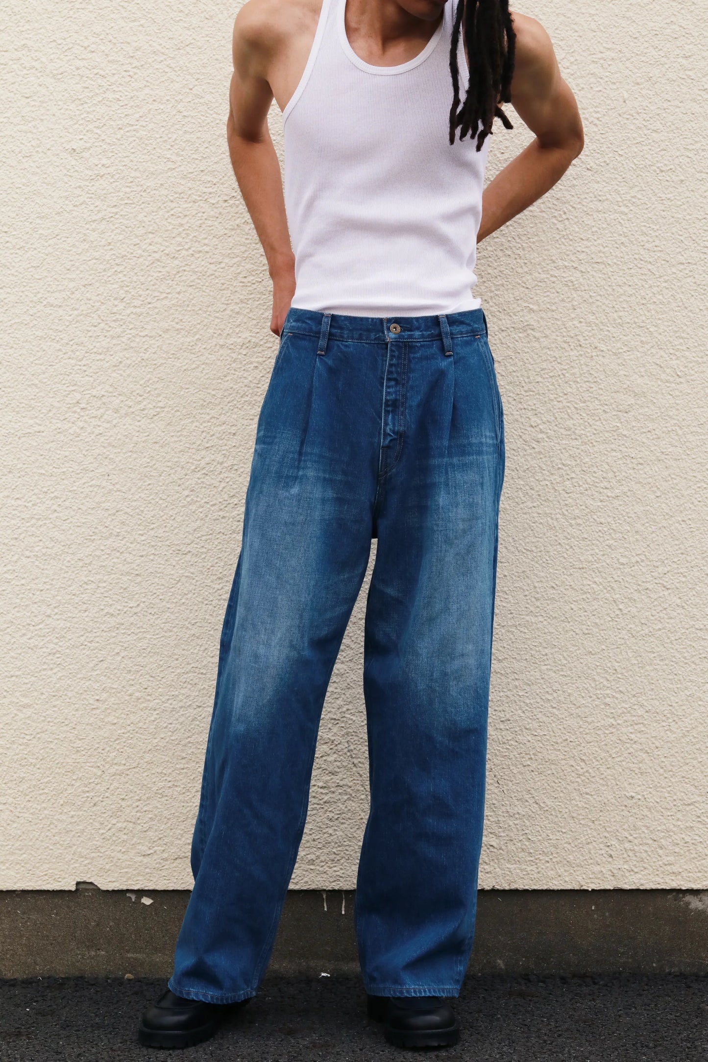Old Vintage Wash Selvedge Jeans/Mid Indigo
