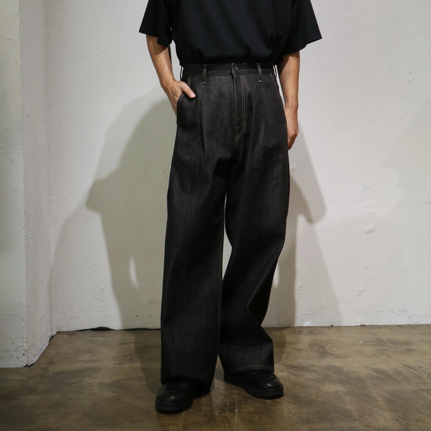 Rigid Denim Selvedge Jeans - Black