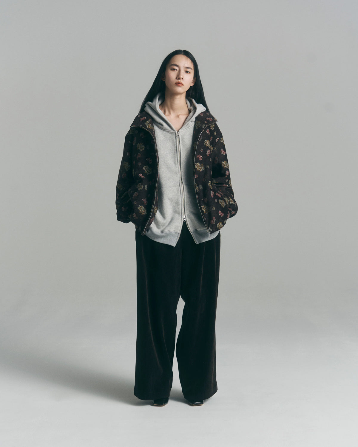 Corduroy Baggy Utility Trousers — Black