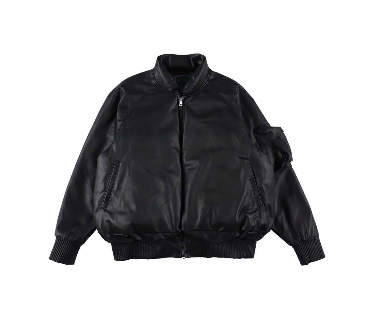 Titan Leather Down Jacket — Nero