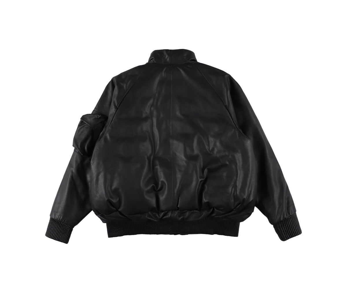 Titan Leather Down Jacket — Nero