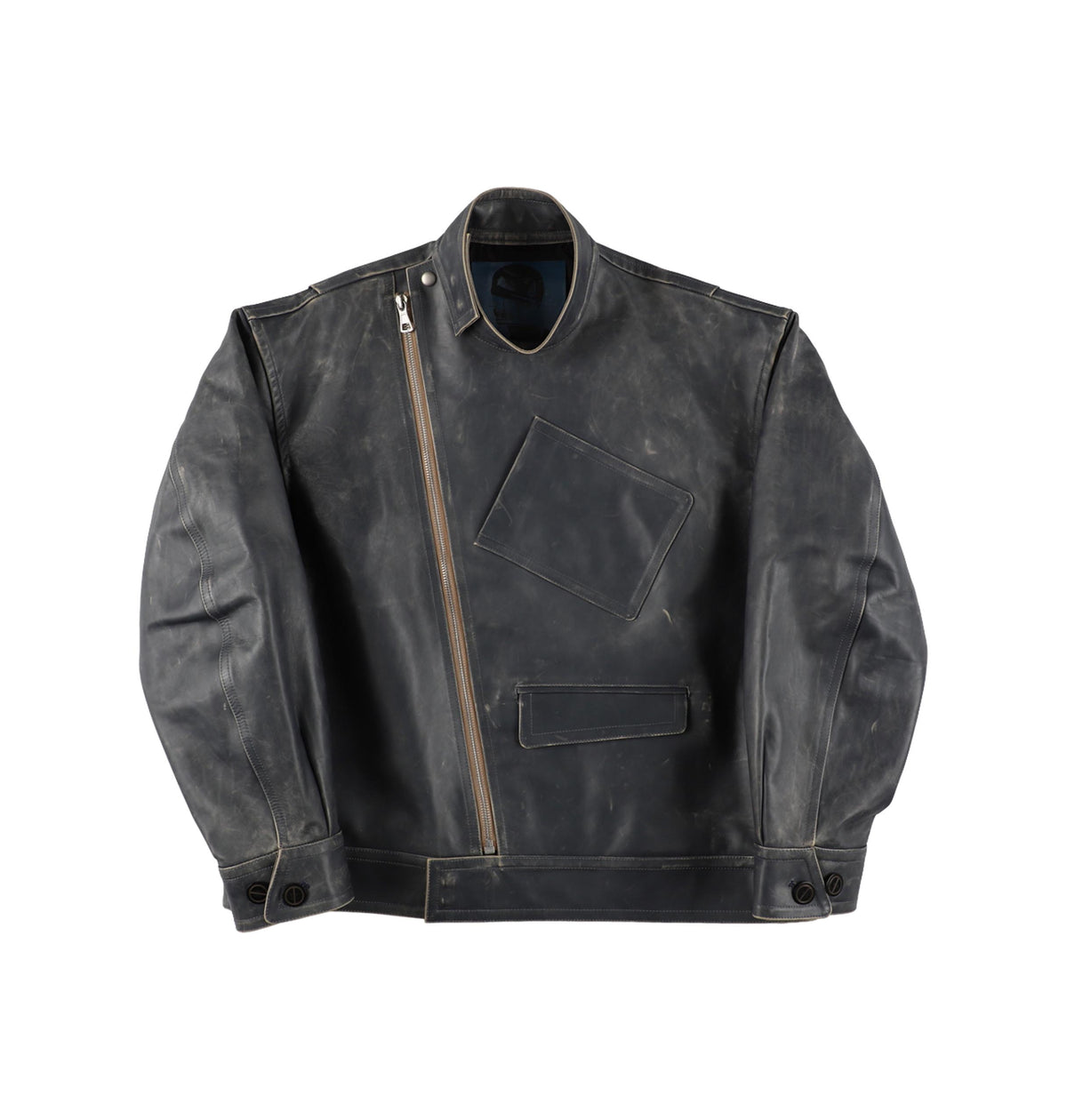 Vincent Leather Biker Jacket — Smoke