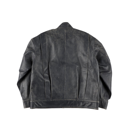 Vincent Leather Biker Jacket — Smoke