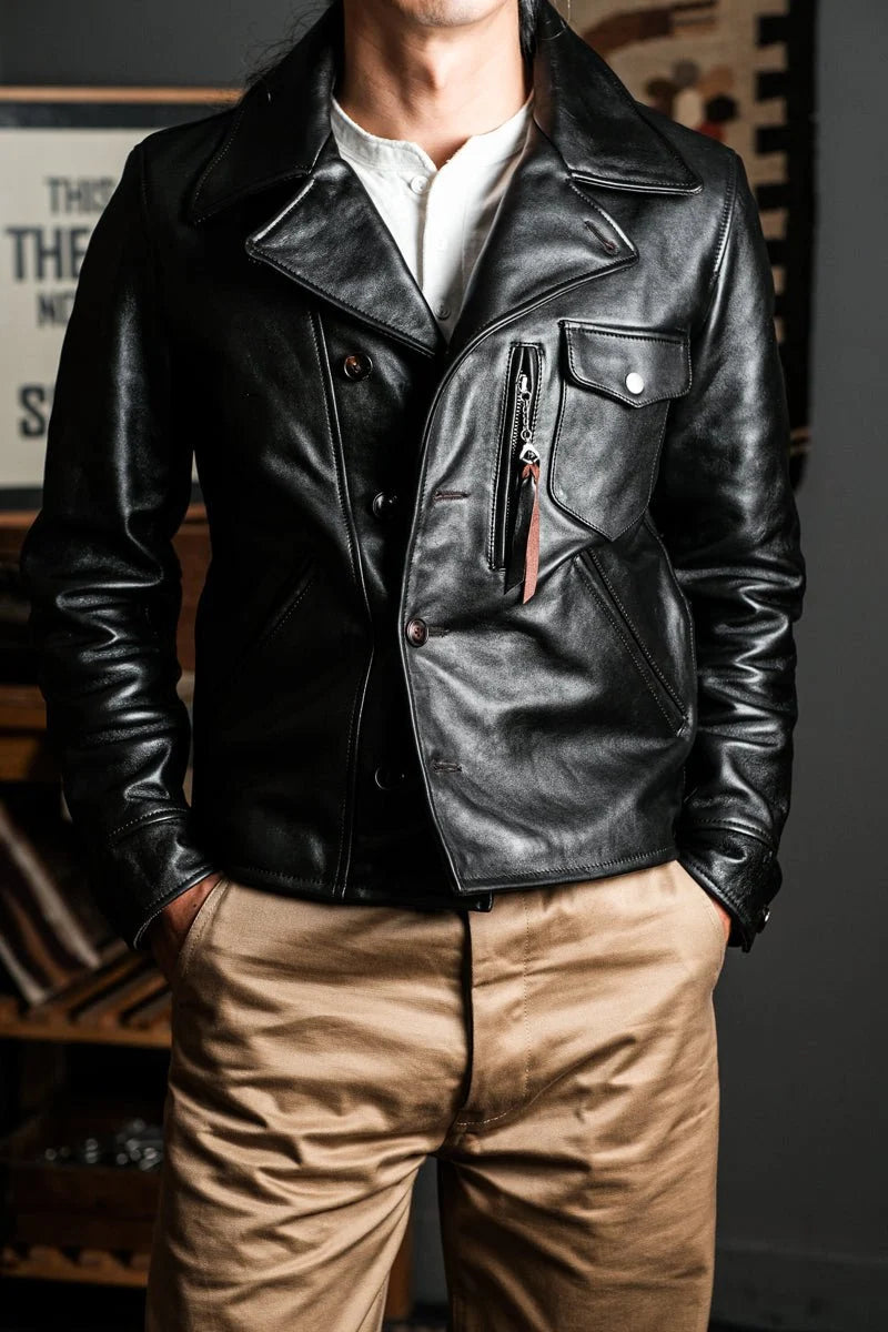 1940s California Bears Car Coat — Black