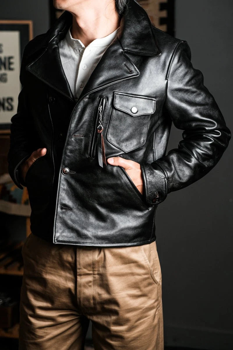 1940s California Bears Car Coat — Black