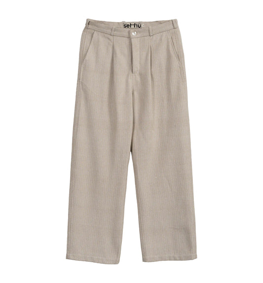 Wave Hill Pleated Trouser - Ivory