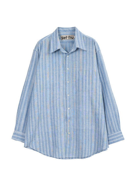 Ivy Oxford Shirt - Blue Pinstripe