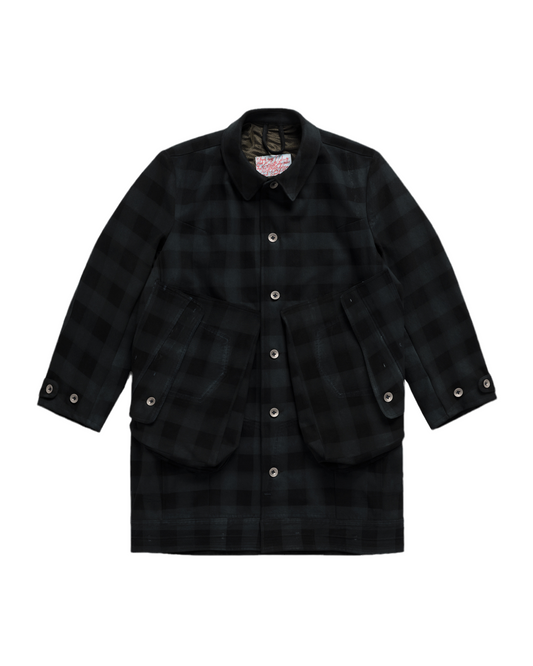 Gingham Denim Coat