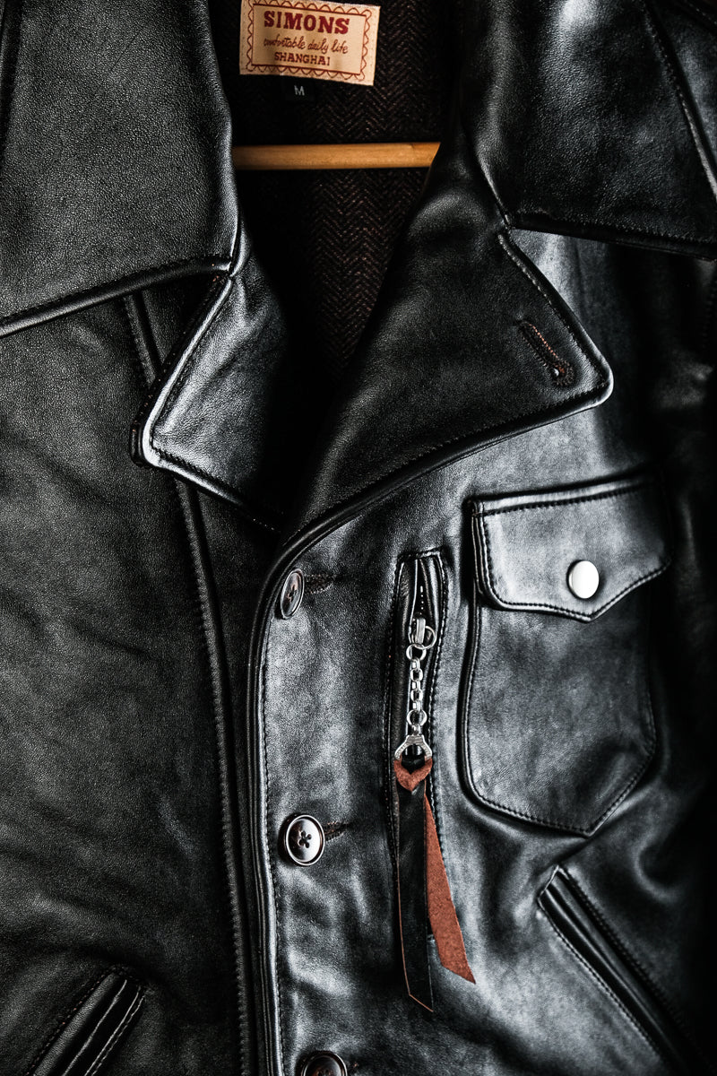 1940s California Bears Car Coat — Black