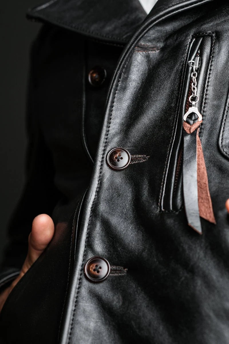 1940s California Bears Car Coat — Black