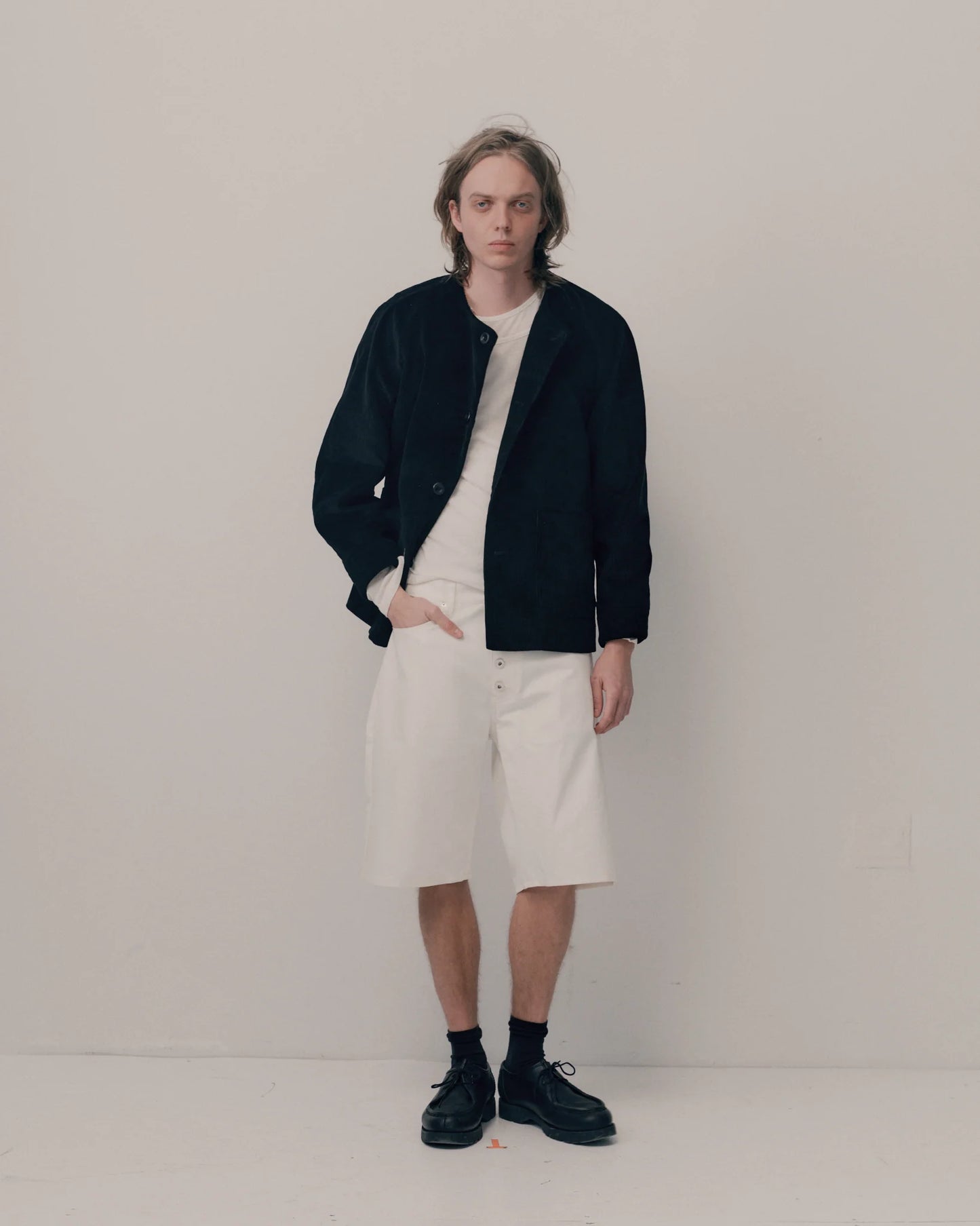 Core Denim Shorts - White