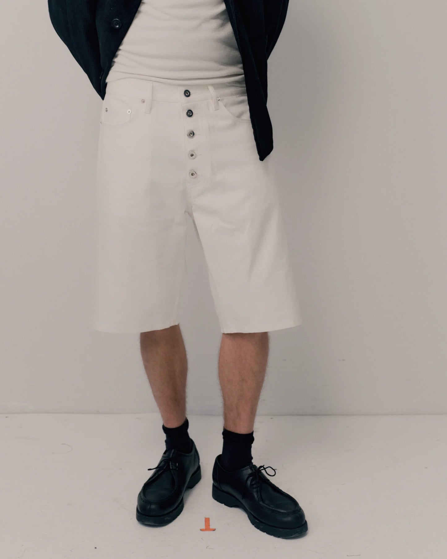 Core Denim Shorts - White