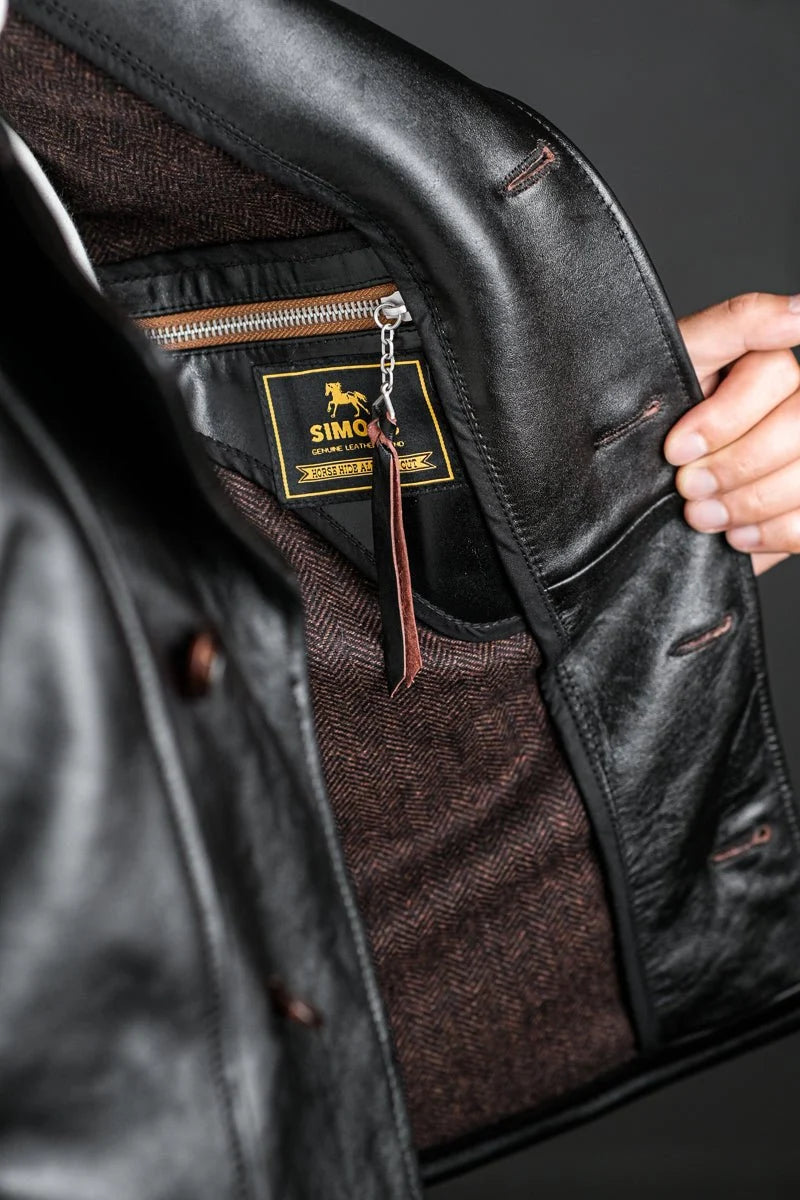 1940s California Bears Car Coat — Black