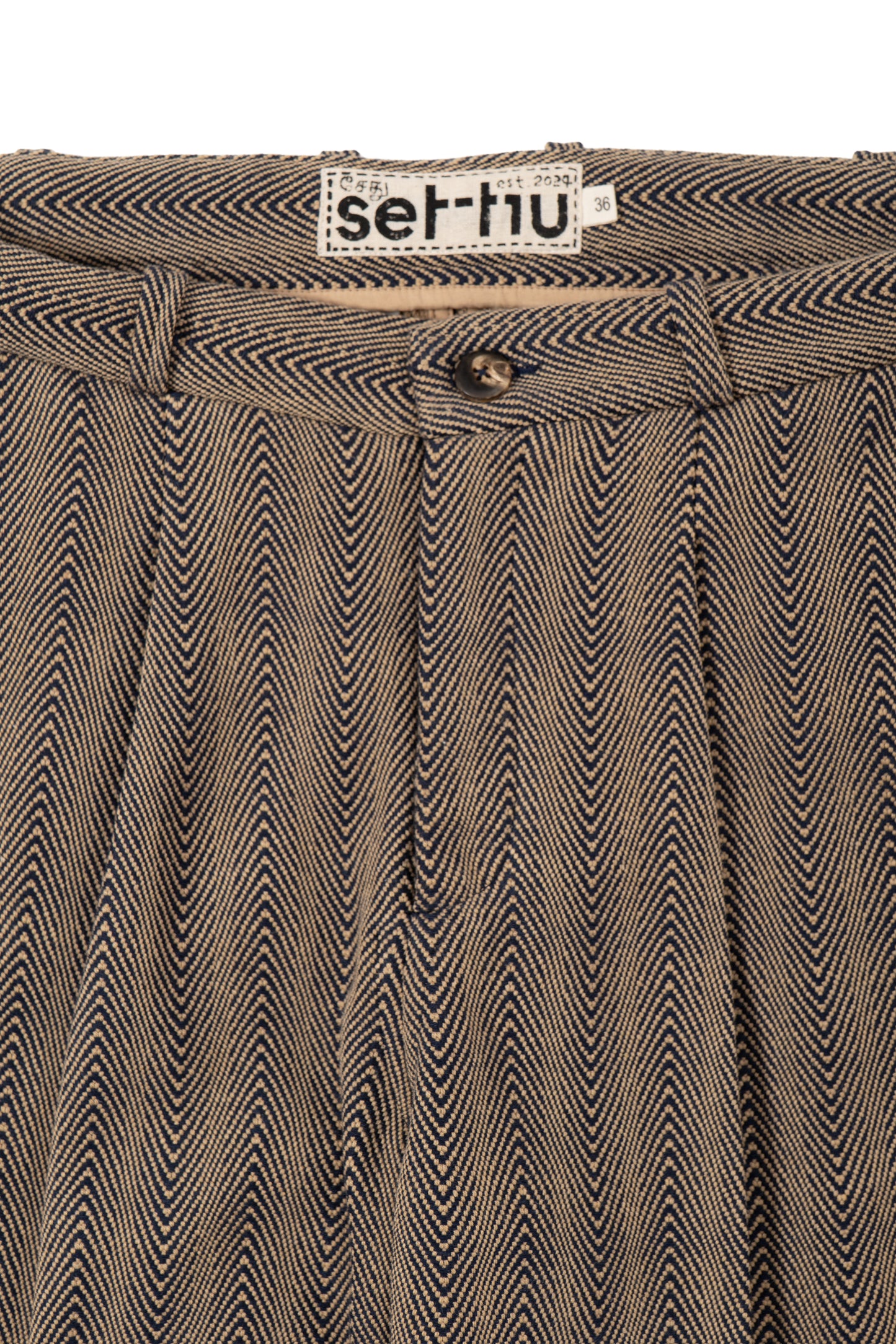 Wave Hill Pleated Trouser - Navy