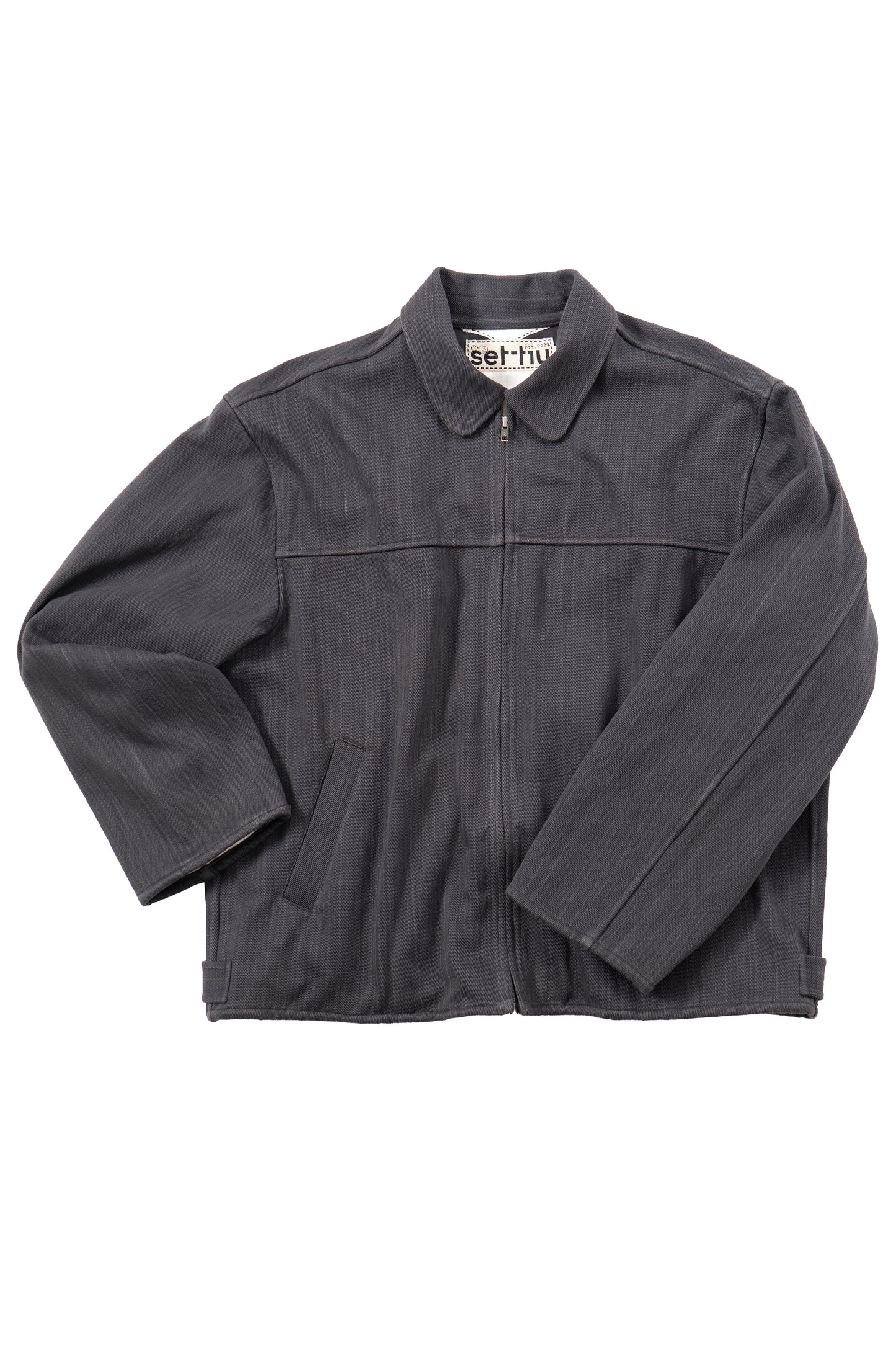 Quilted Black Diamond Trucker Jacket - Charcoal