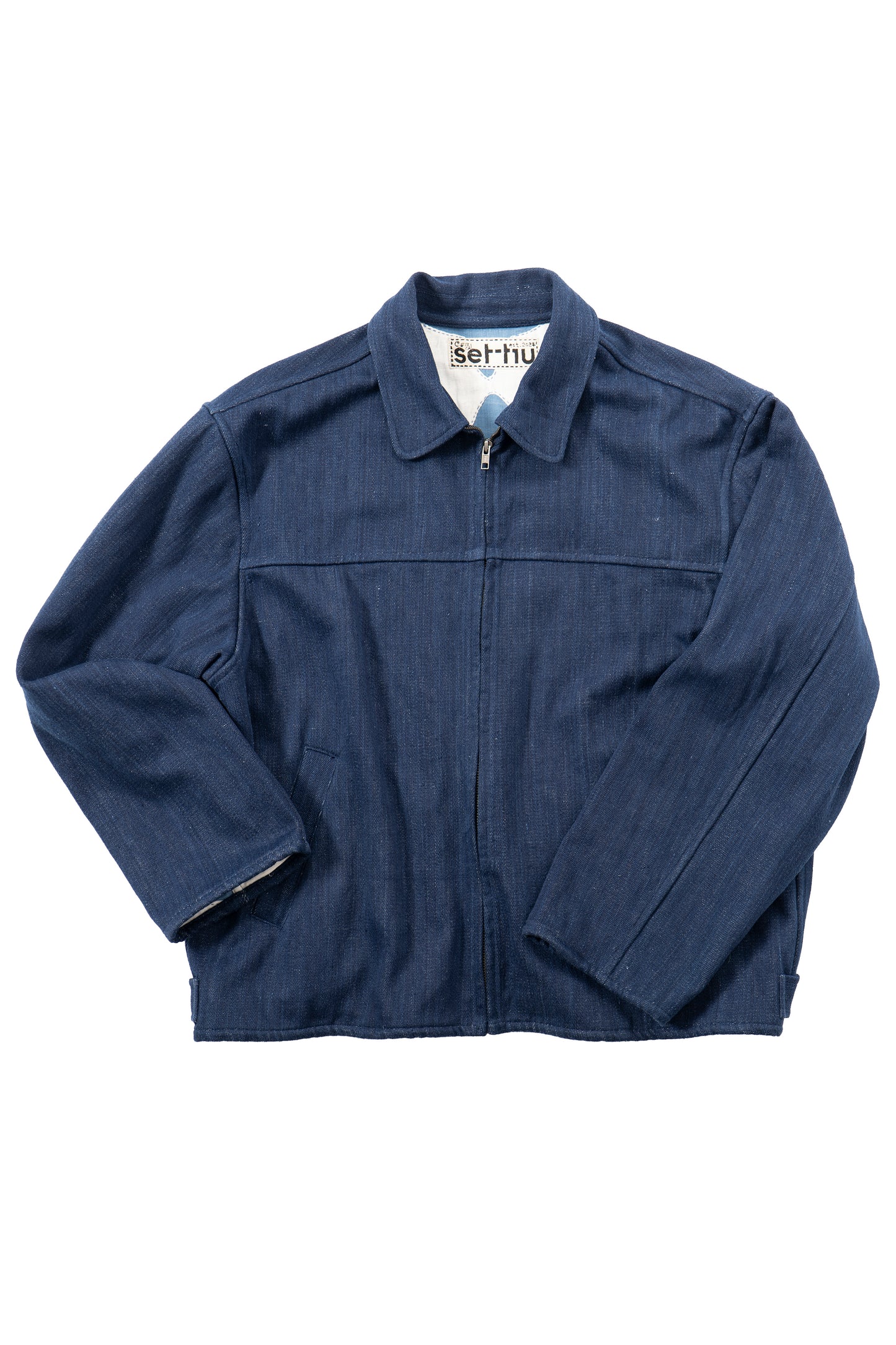 Quilted Black Diamond Trucker Jacket - Indigo