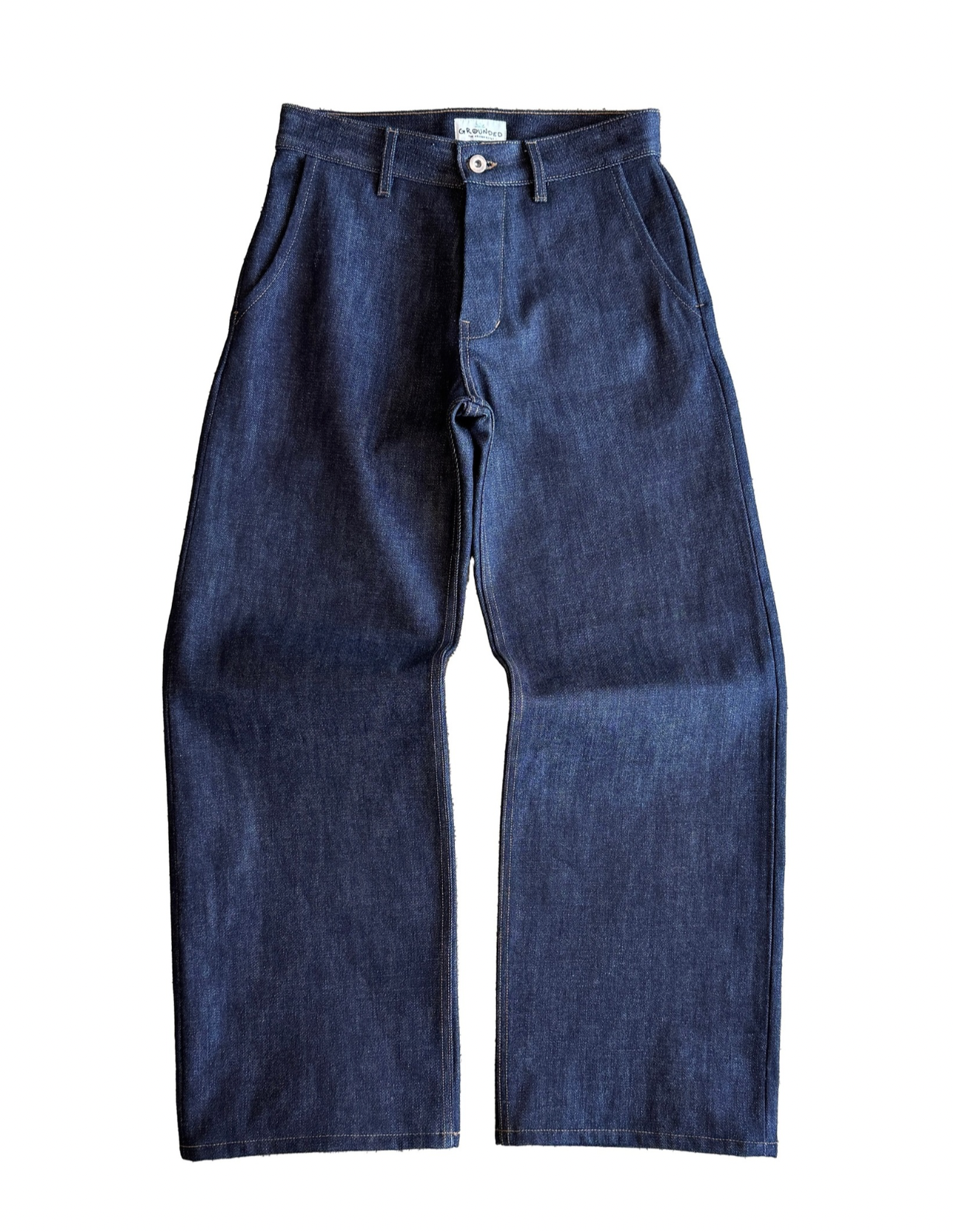 The front of Hidden Rivet Grounded Hemp Selvedge Denim on a white background