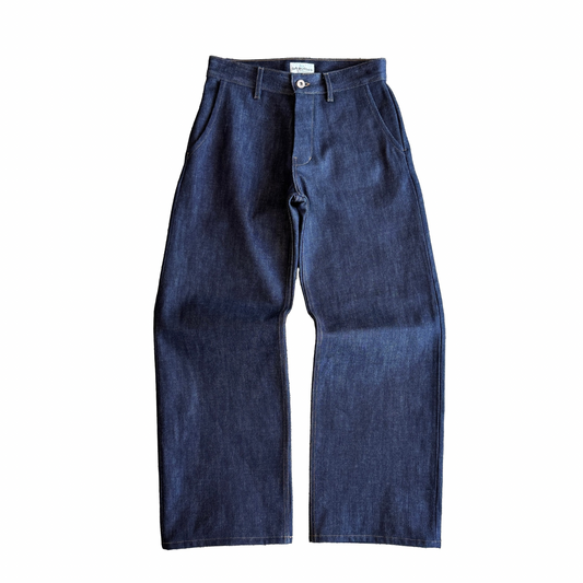 The front of Hidden Rivet Grounded Hemp Selvedge Denim on a white background